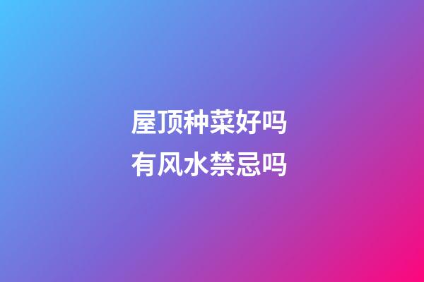 屋顶种菜好吗 有风水禁忌吗